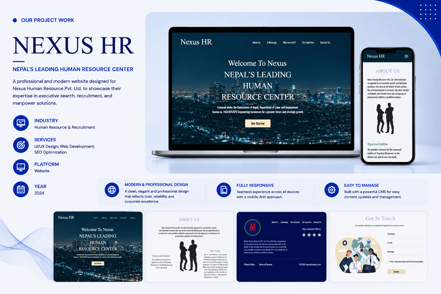 Nexus HR recruitment and human resources website project